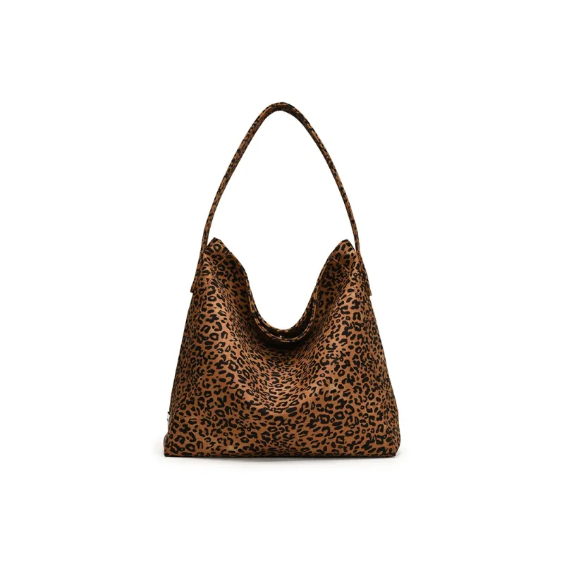 BRINCH PU Shoulder Bag Regular Women's Leopard Print Coffee/Brown-3