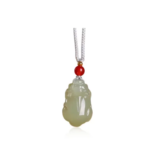 BYTHERE Necklaces Pale Greenish White Jade Unisex