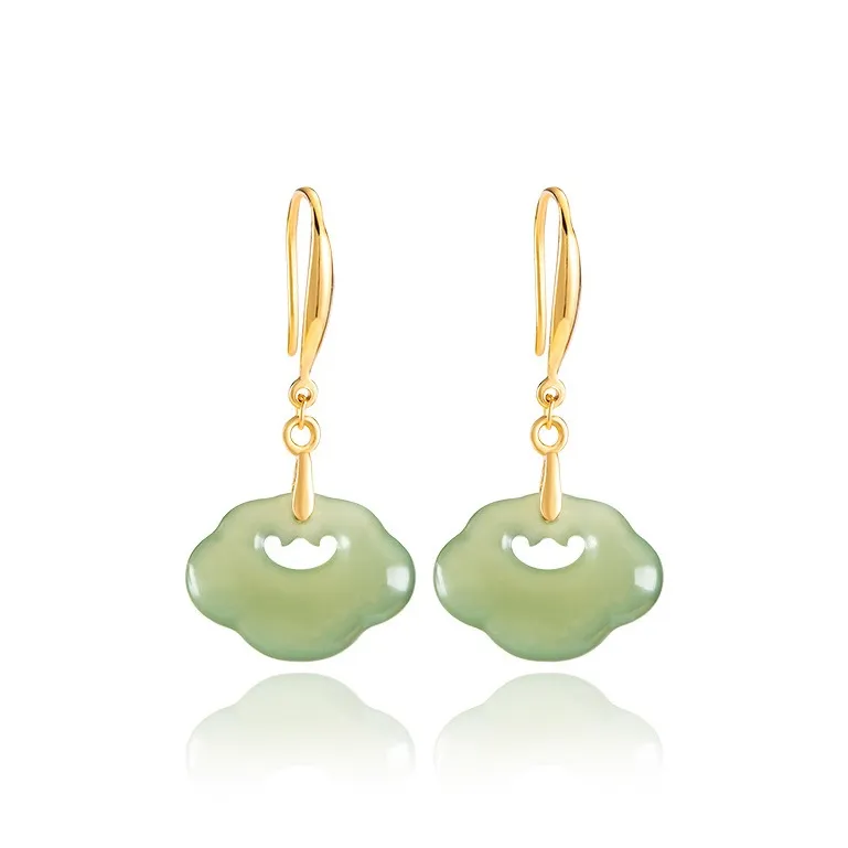 Jade Is Boundless Hetian Jade Earrings Jasper Women's-0