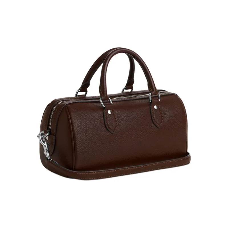 COACH Rowan Pebble Leather Shoulder Bag, Crossbody Bag, Handbag Women's Brown-1