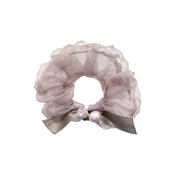 ROYALSASA Silk Chiffon, Faux Pearl, Faux Crystal Hair Tie Women's