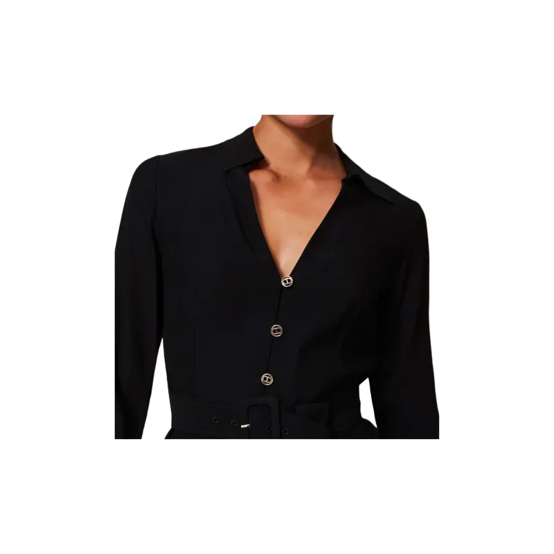 Twinset Georgette Midi Shirt Dress-4