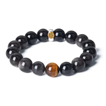 BLESSED BULLET Obsidian Bracelets Women's