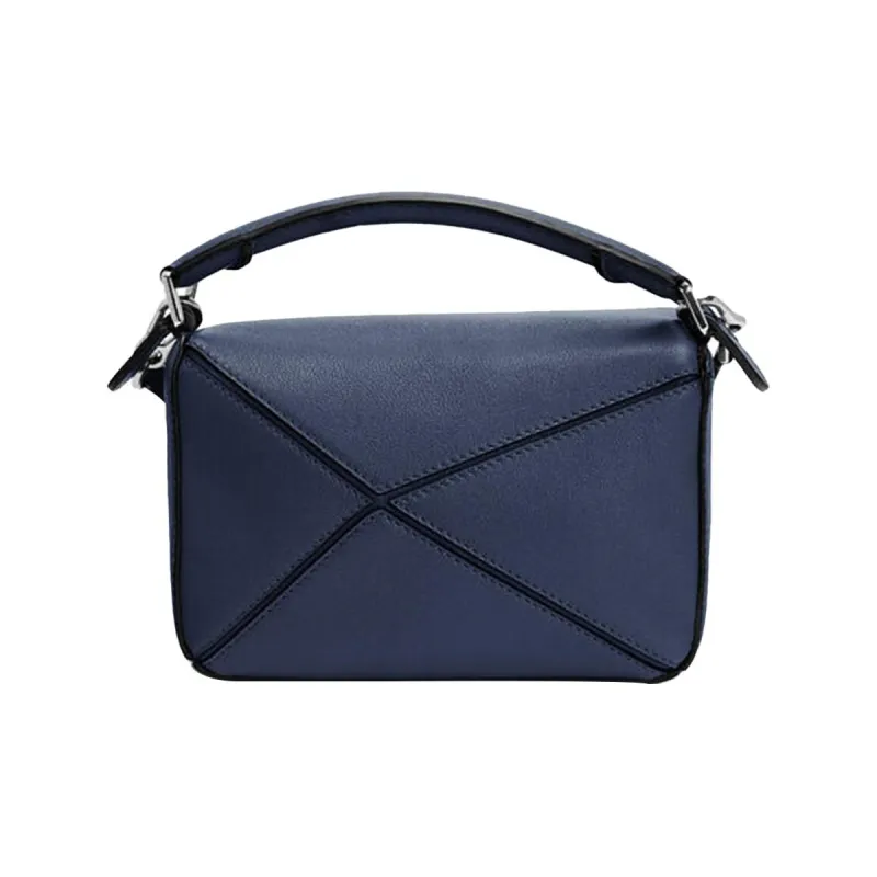 LOEWE Puzzle Calfskin Geometric Bag, Shoulder Bag, Crossbody Bag, Handbag Mini Women's Ocean Blue-2