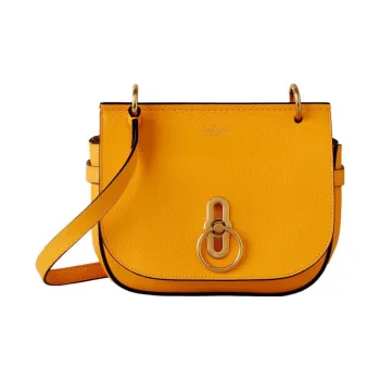 Mulberry Coarse Grain Leather Crossbody Bag, Shoulder Bag Women's Yellow