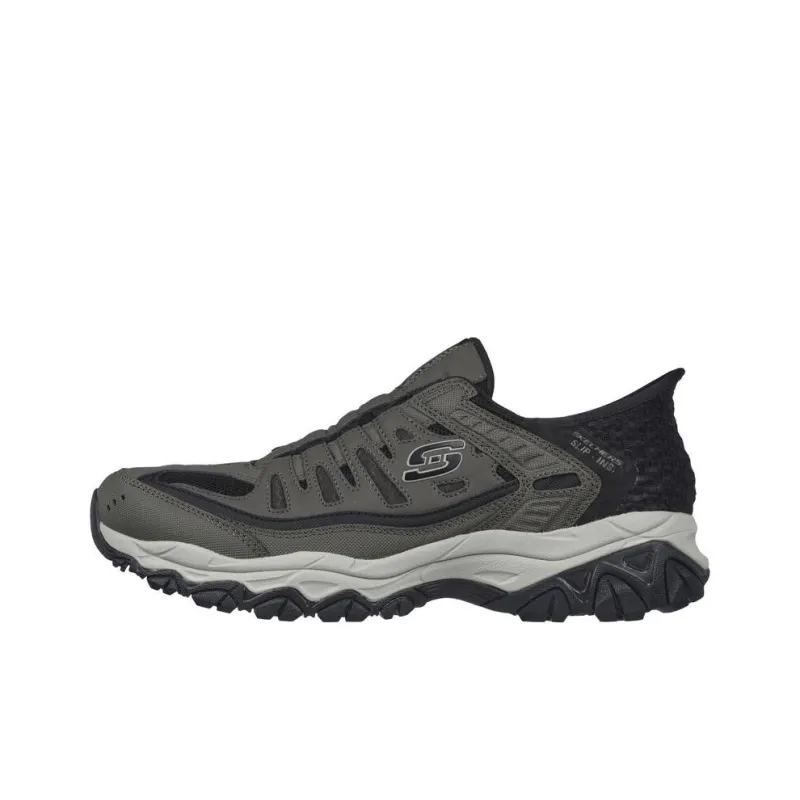 Skechers After Burn Anti-Slip Wear-Resistant Low-Top Outdoor Shoes Men's Gray Black-0