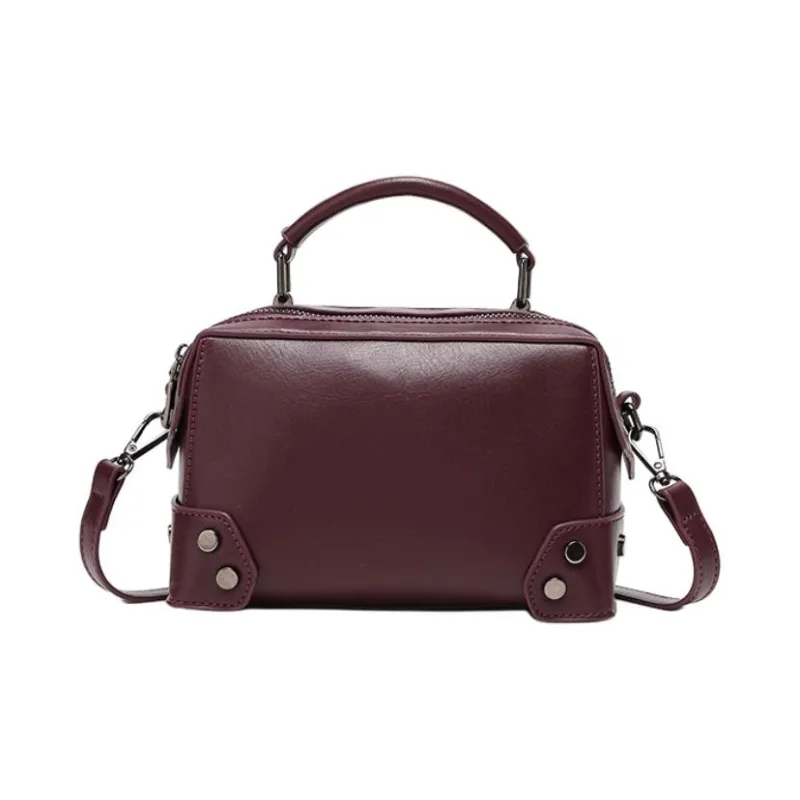 ZAVC PU One Shoulder Handbag Women's Black/Rose Red/Brown/Earth Yellow-5