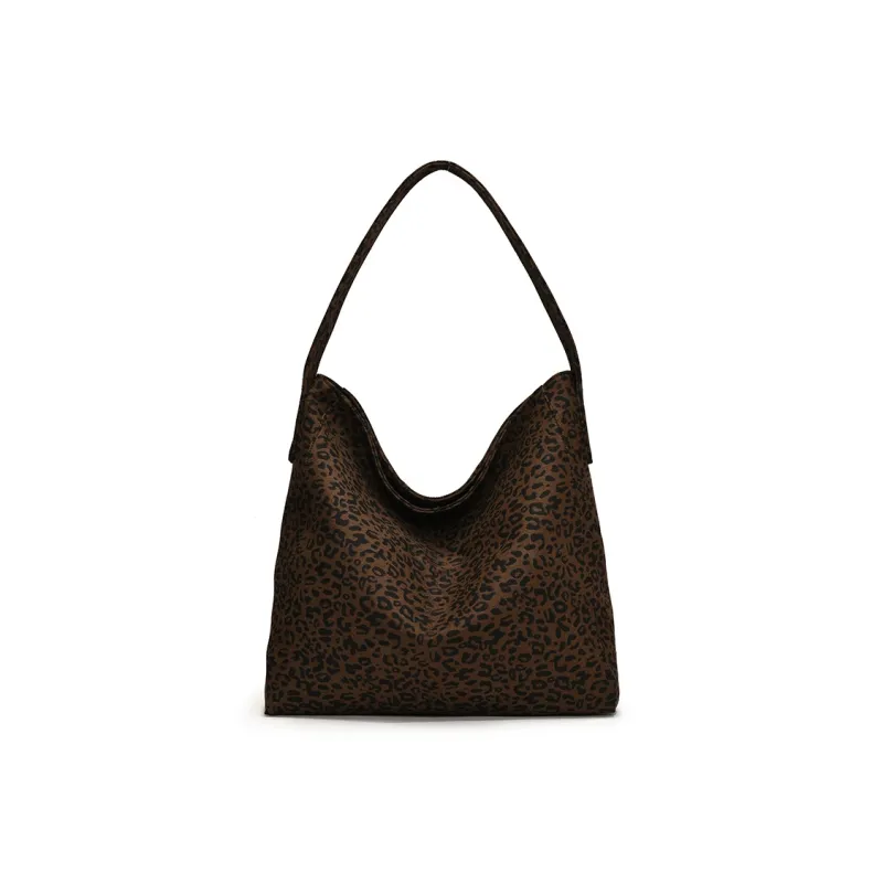 BRINCH PU Shoulder Bag Regular Women's Leopard Print Coffee/Brown-0