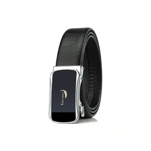 Crocodile Top Grain Cow Leather Automatic Buckle Men's 3.5CM