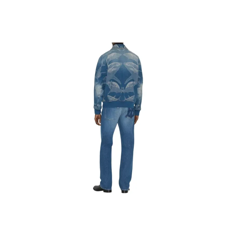 Burberry Shark print Denim Bomber Jacket-3