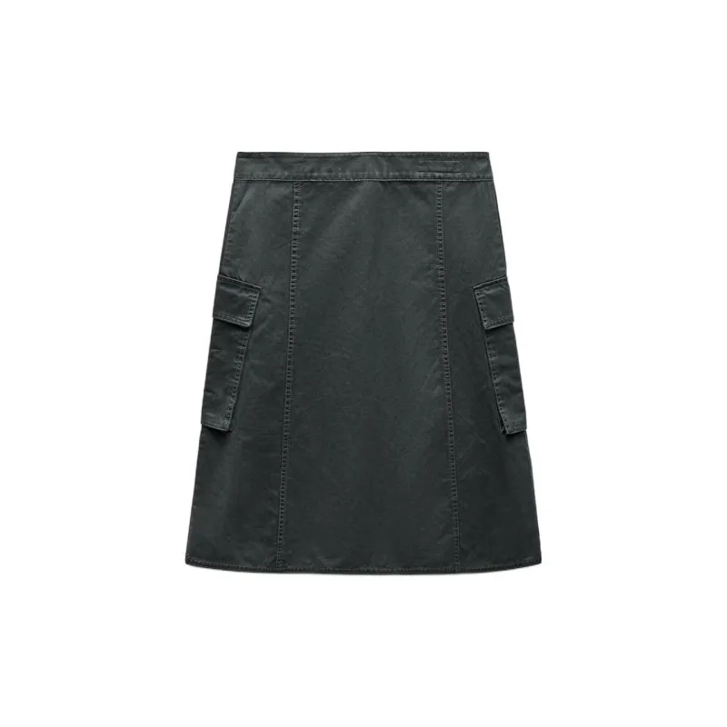 ZARA Trf Cargo Short Skirts Women's Light Khaki-1