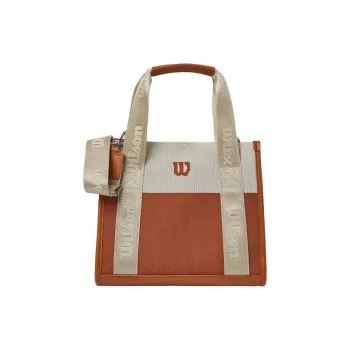 Wilson Polyester Tote Bag Shopping Bag Shoulder Bag Crossbody Bag Handbag Small Size Women's Brown & Beige