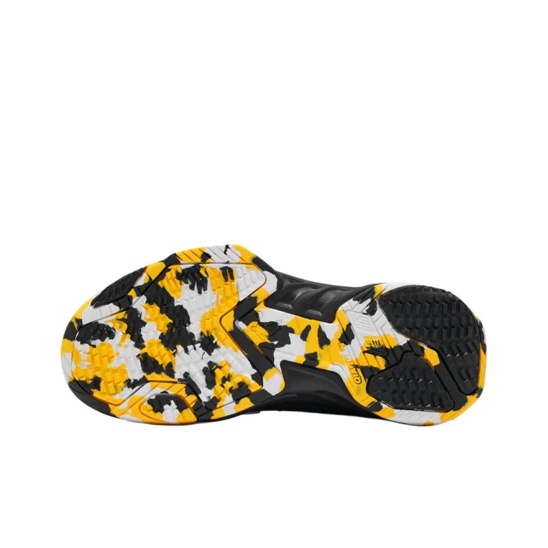 QIAODAN Anti Slip Wear Resistant Mid Top Children's Basketball Shoes White Yellow Teenagers-4