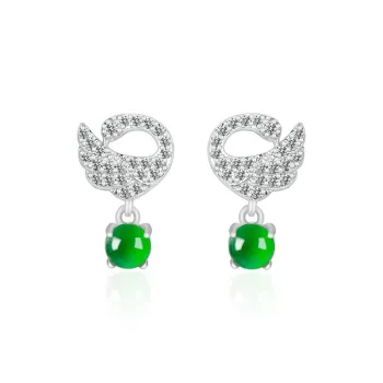 Jade Is Boundless Ice Type Jadeite Stud Earrings Women's