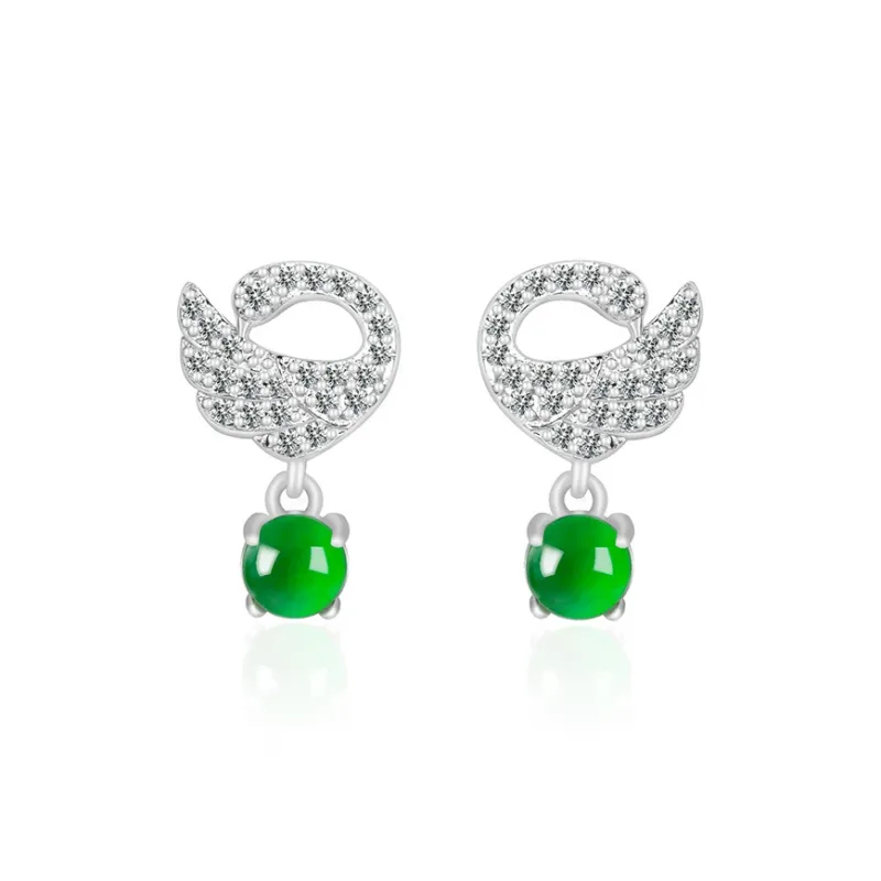 Jade Is Boundless Ice Type Jadeite Stud Earrings Women's-0