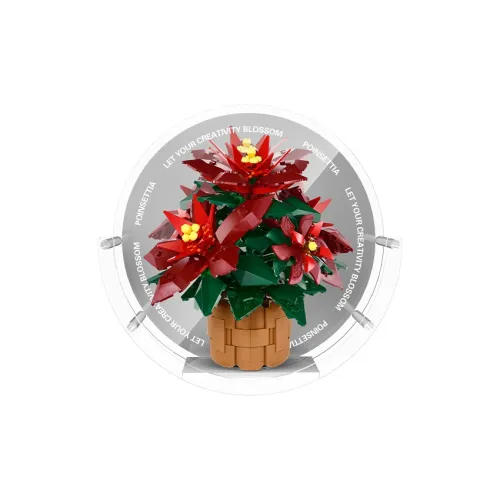 LIGHT YOUR BRICKS Compatibility Building Block 10370 Magenta Flower Bouquet Potted Plant Storage Rack Model Accessories