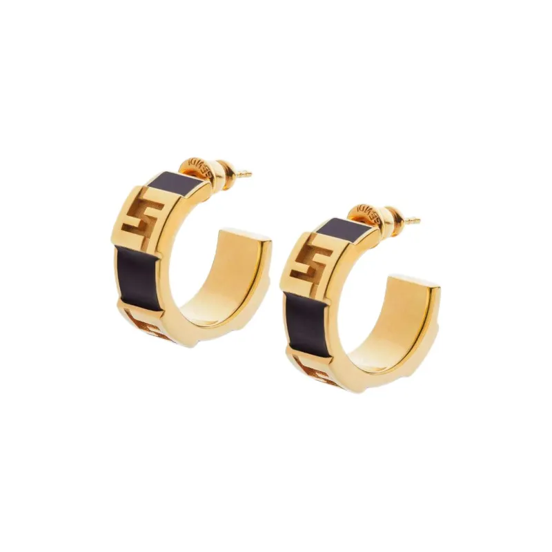 FENDI Brass Earrings Women's Black-1