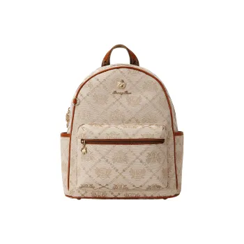 DANNYBEARJEANS Fabric Backpack Large Size Unisex Shield Bear Brown