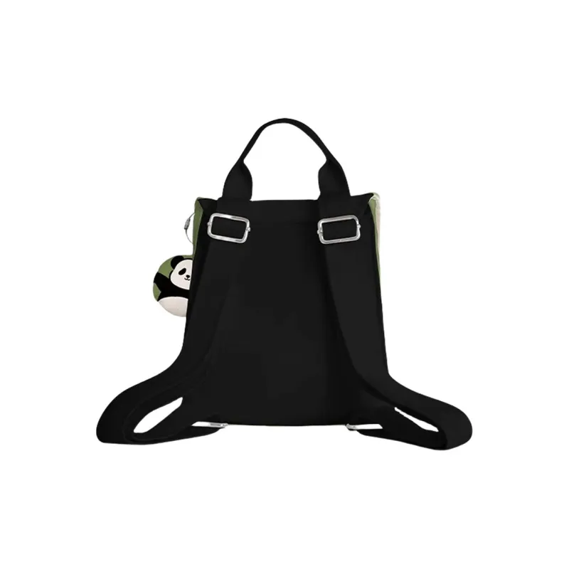 AOSONG Suede Tech Fabric Backpack Unisex Green Panda Ponder-2