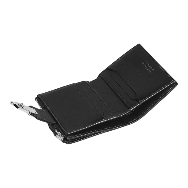 MONTBLANC Soft Leather Series Grain Cow Leather Wallet Mini Men's Black-5