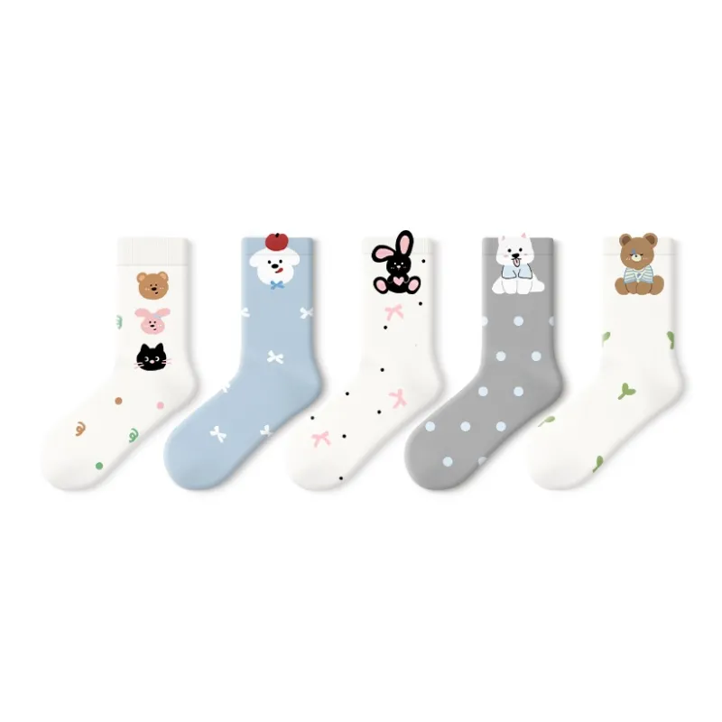 Primeet Mid Calf Socks Women's 5 Pack-24