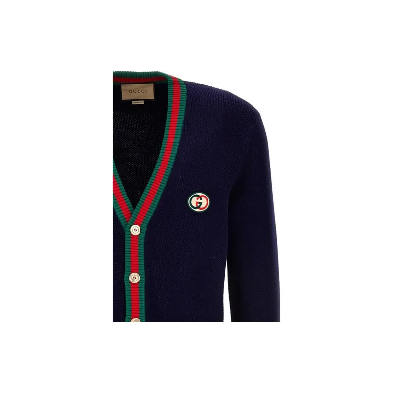 GUCCI Web stripe Button up Cardigan-6