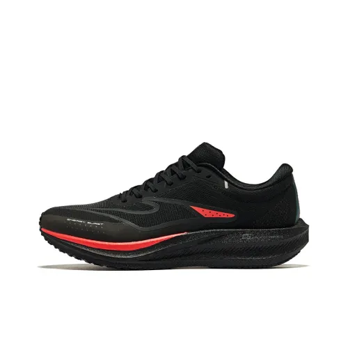 Erke Polar Wind 2.0 Slip Resistant Anti Rollover Low Top Training Marathon Running Shoes Men's Black Swan Color Scheme