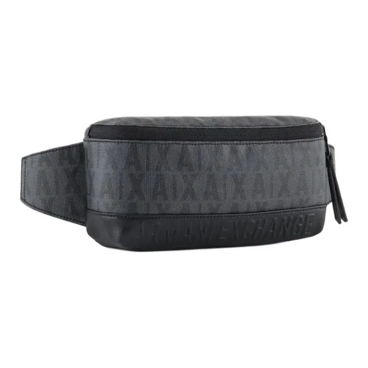 ARMANI EXCHANGEAE Cotton One Shoulder Crossbody Fanny Pack Men's Taupe & Black-1
