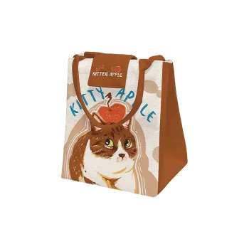 AOSONG Suede Technology Fabric Lunch Bag Handbag With Meal Unisex Brown