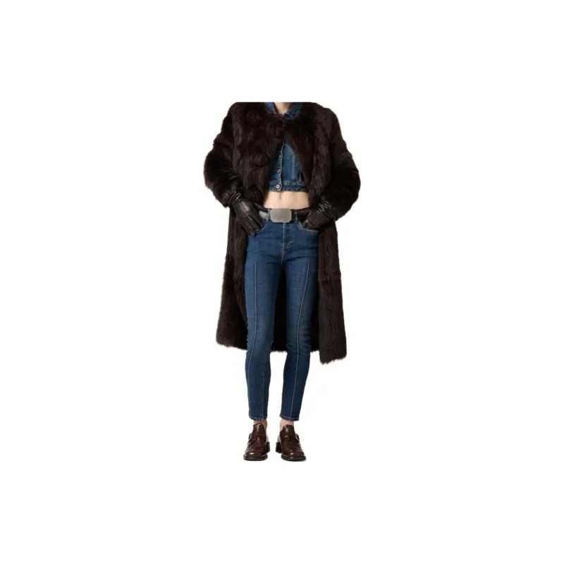 MIU MIU Cropped Stretch Denim Jacket 'Navy'-2