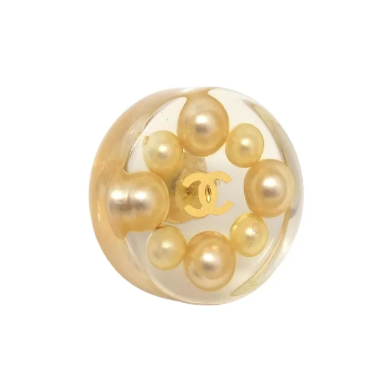 CHANEL 1990 2000s Cc Faux pearl Stud Earrings-3