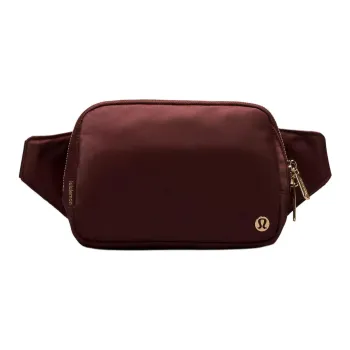 Lululemon Nylon One Shoulder Crossbody Fanny Pack Large Size Women's Garnet With Rose Gold Accents