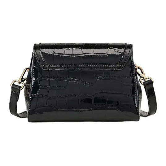 MILLIE'S Cow Split Leather Bonded Synthetic Leather Shoulder Bag Crossbody Bag Regular Women's Black/White-3