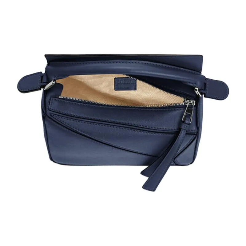LOEWE Puzzle Calfskin Geometric Bag, Shoulder Bag, Crossbody Bag, Handbag Mini Women's Ocean Blue-4