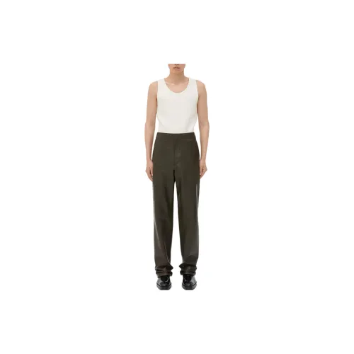 Bottega Veneta Leather Pants Men Deep Olive