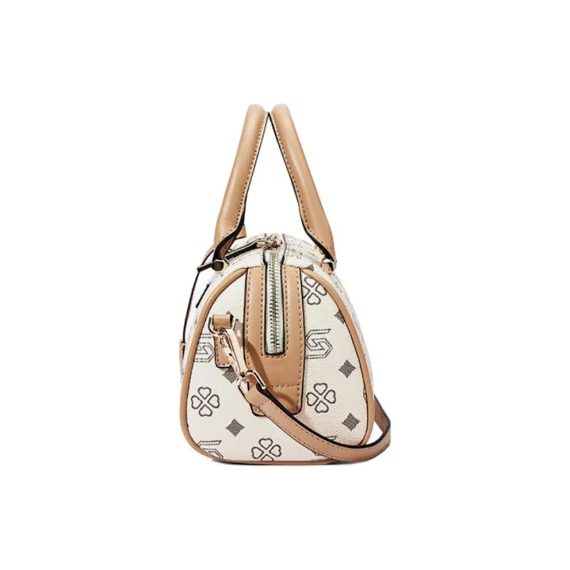 ST&SAT Synthetic Leather Handbag, Shoulder Bag, Crossbody Bag Regular Women's White/Coffee-9