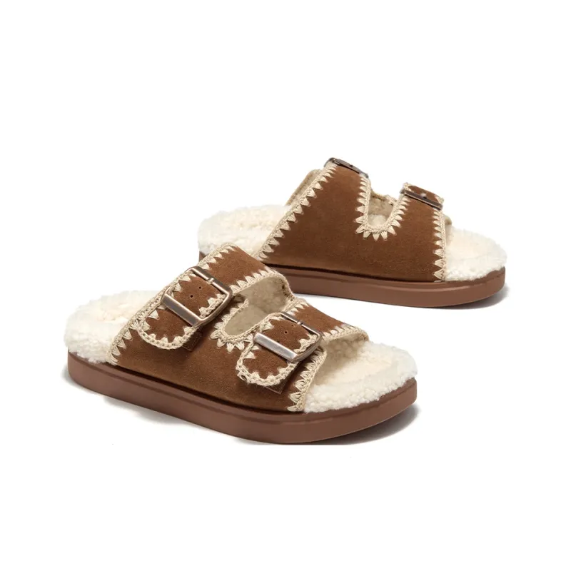 Beau Today Slip Resistant Slide Slippers Women's Brown-1