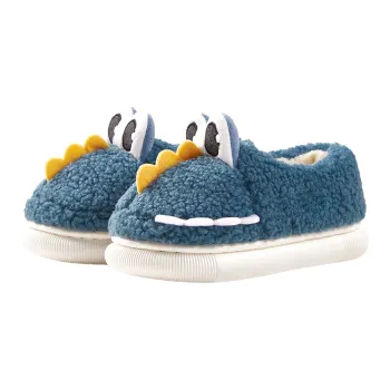 Cheerful Mario Cotton Slippers Navy Blue/Green