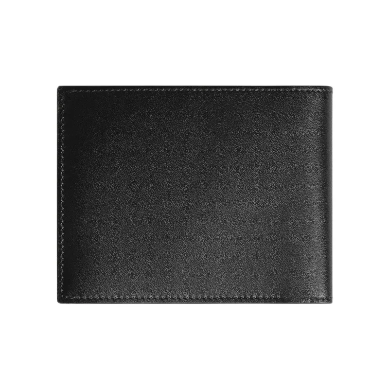 MONTBLANC Soft Leather Series Full Grain Cow Leather Wallet Men's Black & Deep Pool Blue-2