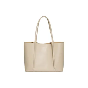 NIUMJ Cow Leather Handbag, Shoulder Bag Tubas Women's Apricot/Black/Caramel/Milk Tea