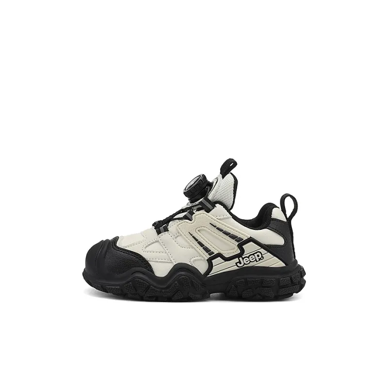 Jeep Slip Resistant Cushioning Wear Resistant Breathable Kids Lifestyle Shoes Black Beige Kids'-0