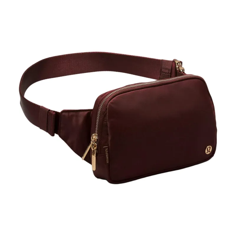 Lululemon Nylon One Shoulder Crossbody Fanny Pack Large Size Women's Garnet With Rose Gold Accents-1