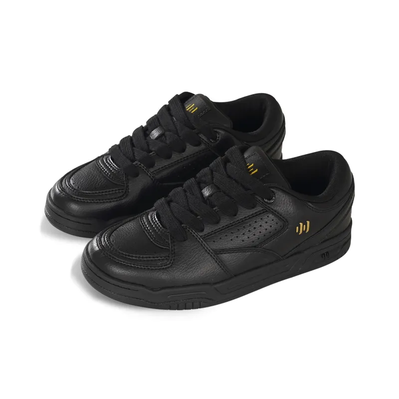 Ollieskate Wear resistant And Lightweight Low Top Skateboard Shoes Unisex Black Gold-3