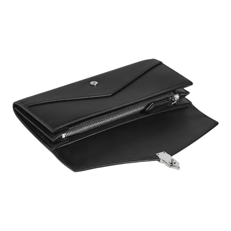 MONTBLANC Soft Leather Series Full Grain Cow Leather Wallet Men's Black-5