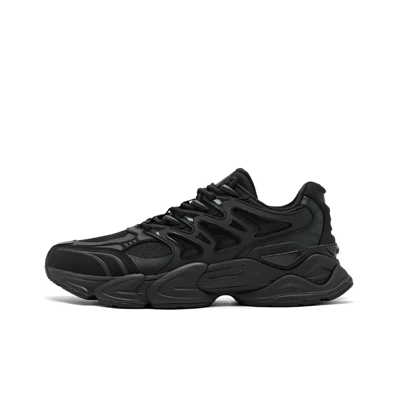 QIAODAN Breathable Lightweight Low Top Casual Shoes Men's Black Iron Gray-0