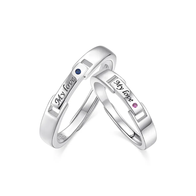 I Do&Co. 925 Sterling Silver Synthetic Cubic Zirconia Rings Unisex-0