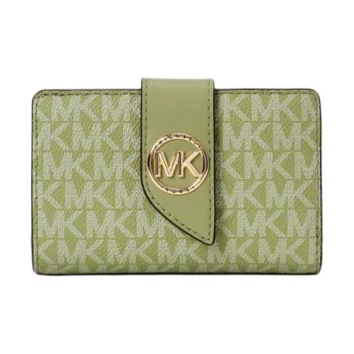 MICHAEL KORS Greenwich Coated Canvas Wallet Medium Size Women's Sage