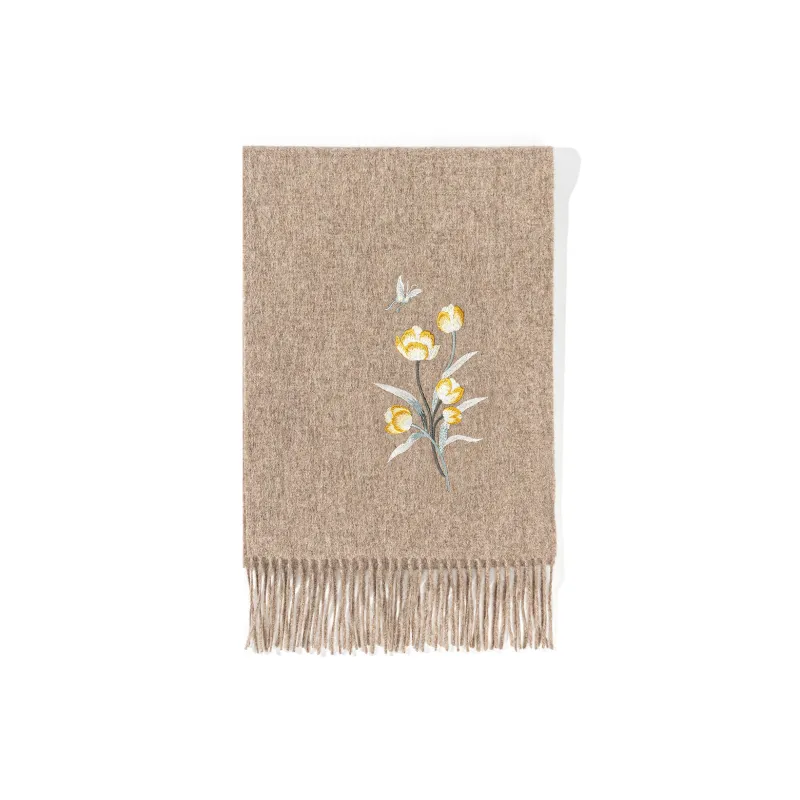 Shanghai Story 100% Sheep Wool Knit Scarves Women's 6 Colors Available For Selection-7