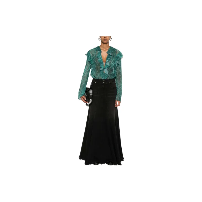 VERSACE Lizard-skin Chiffon Blouse-1