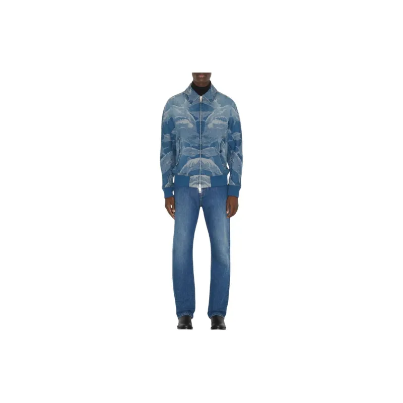 Burberry Shark print Denim Bomber Jacket-2
